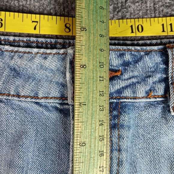 Zara Basic Denim Jeans Women 6 Blue Light Wash Floral Embroidered Boho Cottage - Picture 6 of 13